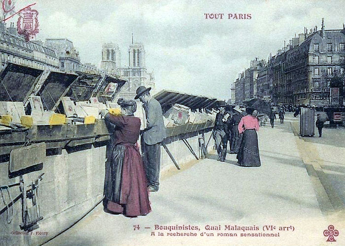 Bouquinistes à Paris en 1900 Bouquinistes à Paris
