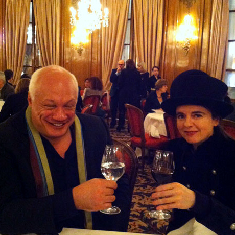 Eric Emmanuel Schmitt et Amelie Nothomb aud ejeuner des BestSellers 2012