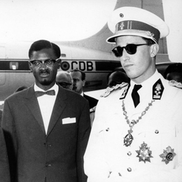 Patrice Lumumba et le Roi Baudouin en 1960
