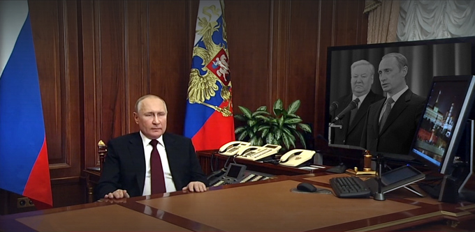 Vladimir Poutine le 21 février 2022 Vladimir Poutine